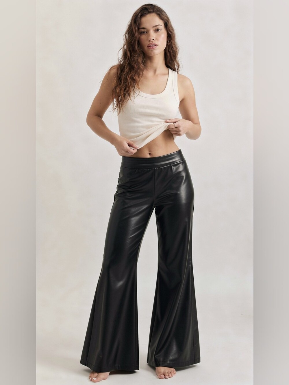 Tinseltown Black Faux Leather Trousers